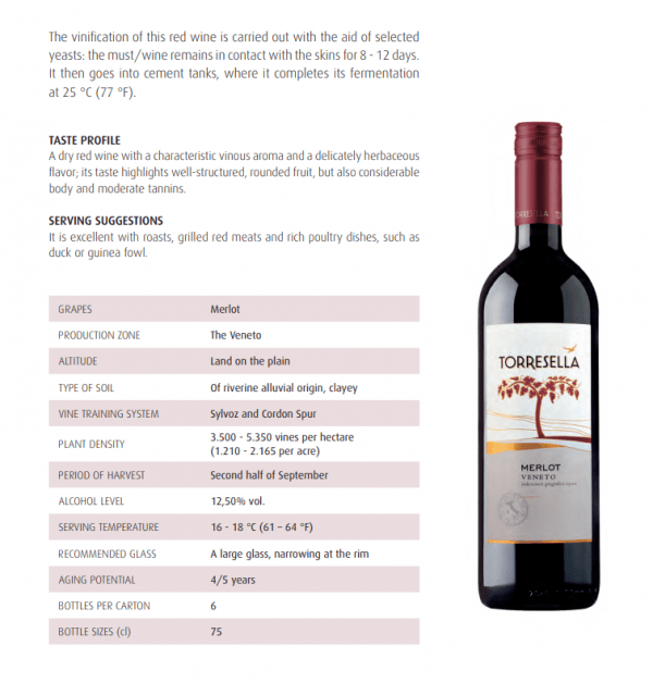 Torresella Merlot Veneto 750ml - Image 2