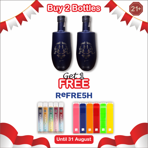 H Gin Premium Dry Gin - Buy 2 Botol Free 1 Pcs REFRE5H Cubeats/Harmonic