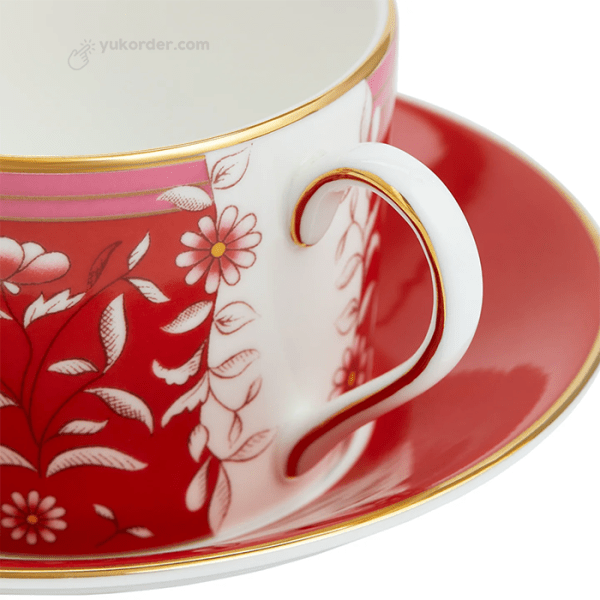 Wedgwood Wonderlust Giftware Crimson Jewel - Tea Cup & Saucer - Image 2