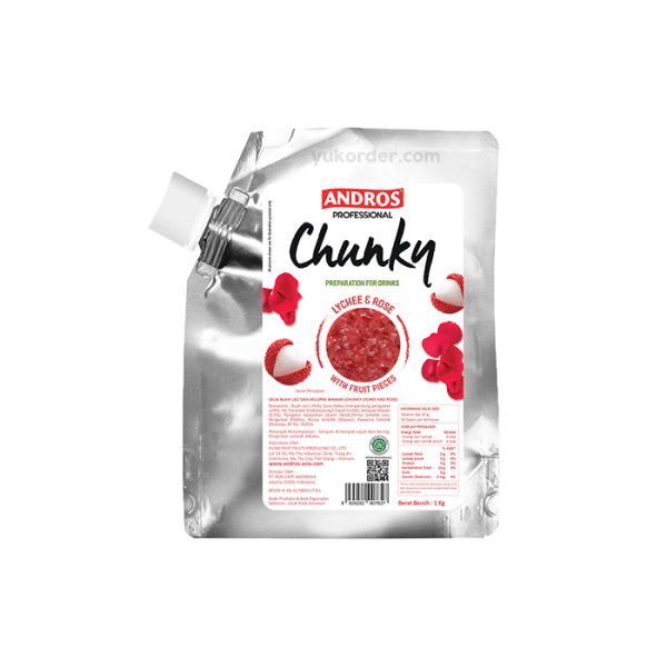 Andros Chunky Jam 1 kg - Lychee Rose