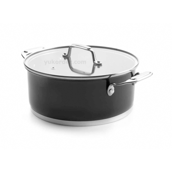 Lacor Casserole With Glass Lid Warna Hitam 24 cm