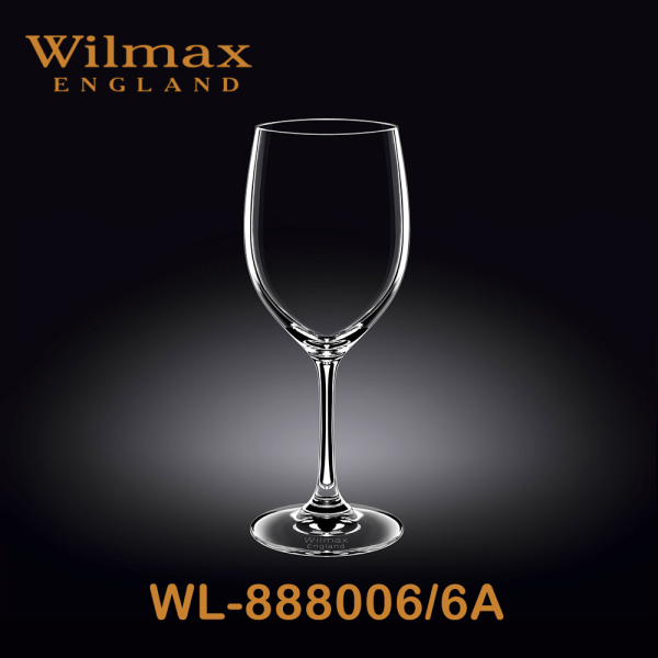 Wilmax Wine Glass 12 fl oz 350ml Set of 6 IwB | WL-888006/6A (1 Set isi 6)