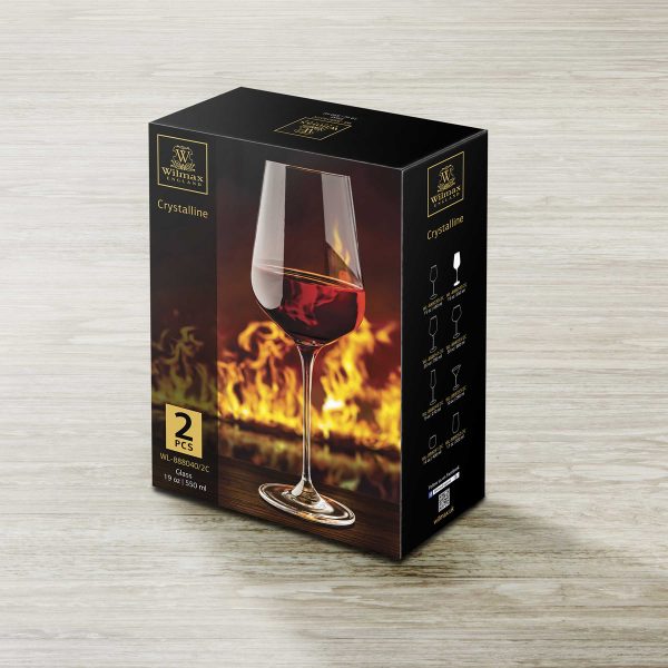 Wilmax Wine Glass 19 fl oz 550ml Set of 2 ICB | WL-888040/2C (1 Set isi 2) - Image 4