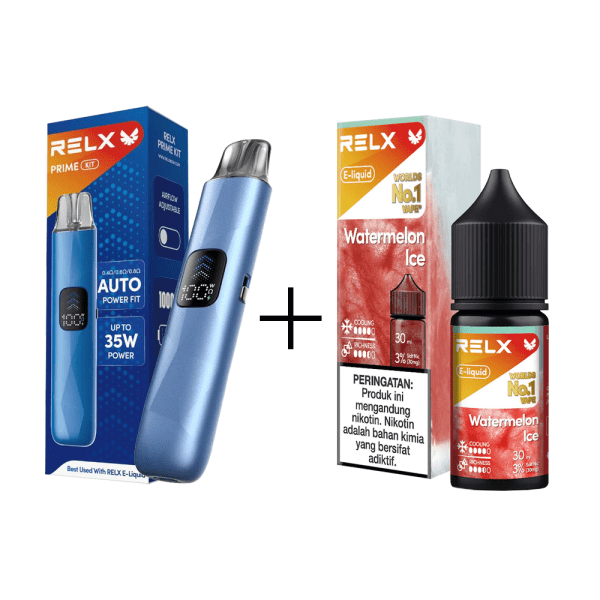 RELX Prime Blue Sapphire + Watermelon Liquid (bundling)