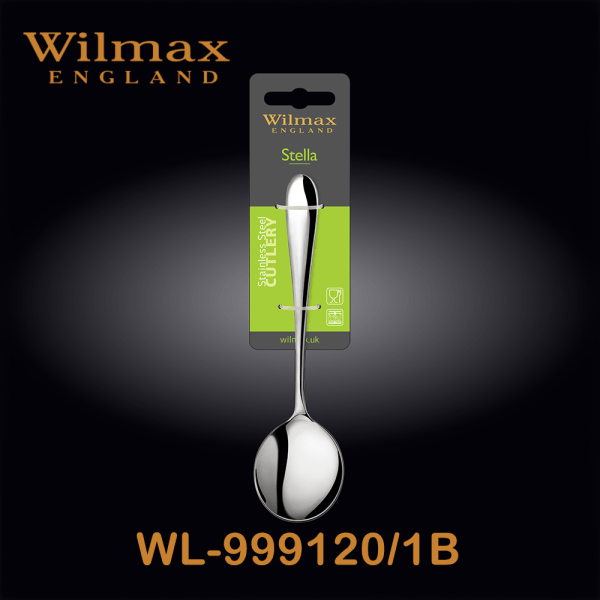 Wilmax Bouillon Soup Spoon/Sendok Sup 18cm 2 pcs OBP | WL-999120/2B