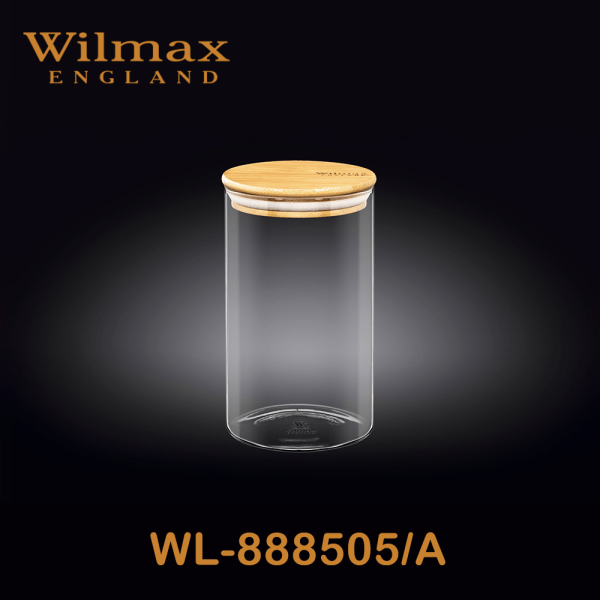 Wilmax Jar/Stoples With Bambo Lid 37 fl oz 1100ml | WL-888505/A