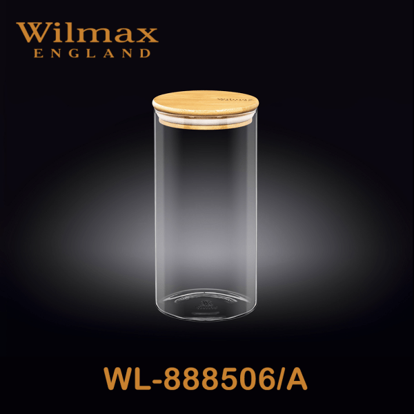 Wilmax Jar/Stoples With Bambo Lid 44 fl oz 1300ml | WL-888506/A