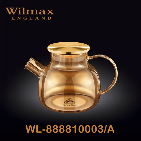 Wilmax Tea Pot/Teko Teh With Gold Stainless Steel Lid 32 fl oz 950ml | WL-888810003/A