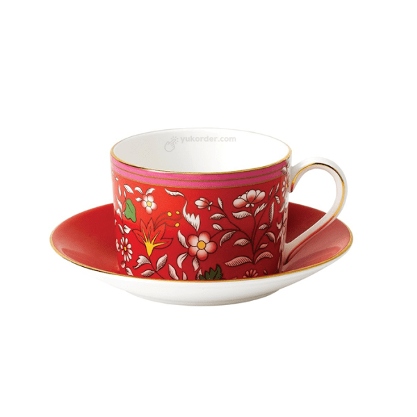 Wedgwood Wonderlust Giftware Crimson Jewel - Tea Cup & Saucer