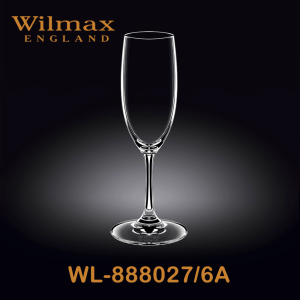 Wilmax Champagne Flute 7 fl oz 220ml Set of 6 | WL-888027/6А