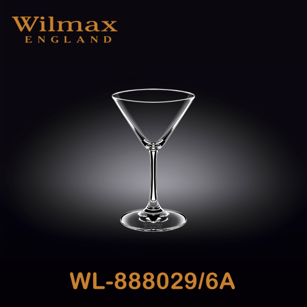 Wilmax Martini Glass 5 fl oz 160 ml Set of 6 In Plain | WL-888029/6A (1 Set isi 6)