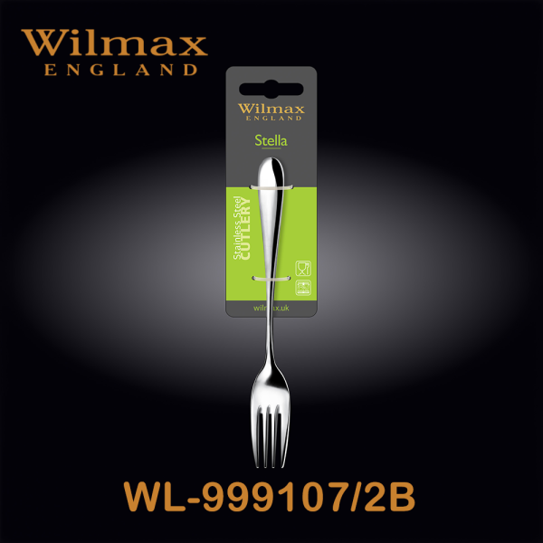 Wilmax Stella Dessert Fork 19cm 2pcs OBP | WL‑999107/2B