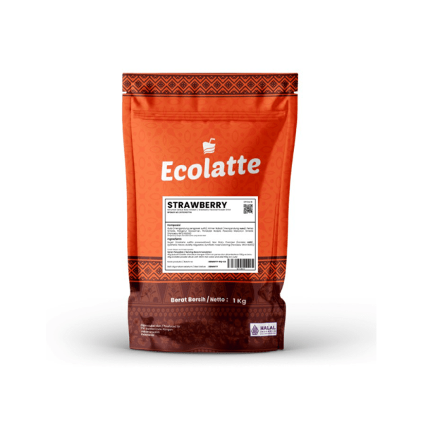 Ecolatte Strawberry Powder Drink / Minuman Bubuk 1kg