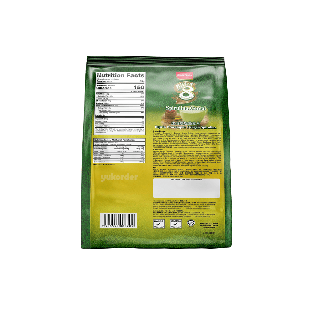 Suplemen Kesehatan Gold Choice Nutra 8 Spirulina - 15 Sachets - Image 2