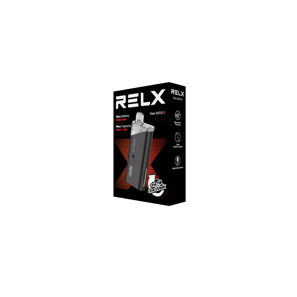 RELX Maxx Kit - Carbon Fibre Black (Isi 1 Refillable Device dan 1 Cartridge) - Image 2