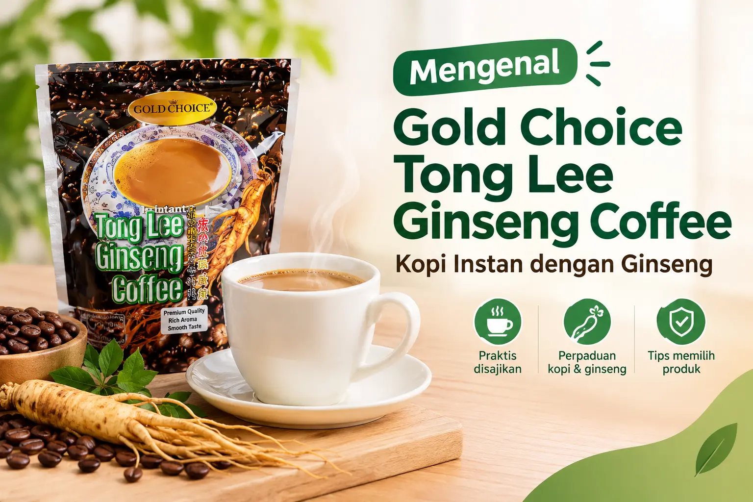Mengenal Gold Choice Tong Lee Ginseng Coffee, Kopi Instan dengan Ginseng